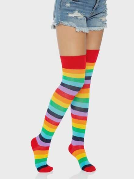 Cherry Rainbow Thigh High Socks - Image 3