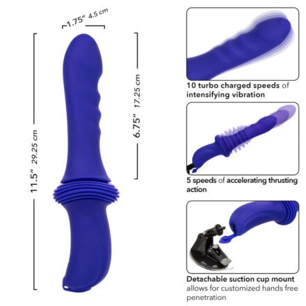 Overdrive Rechargeable Silicone Sex Machine Ridge Thruster with Remote Control - Image 5