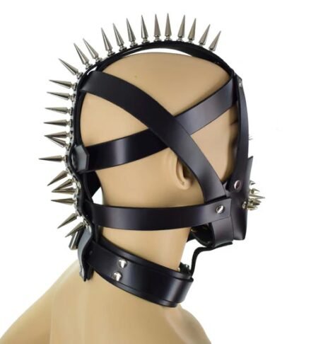 Spike Mohawk Bondage Hood - Image 3