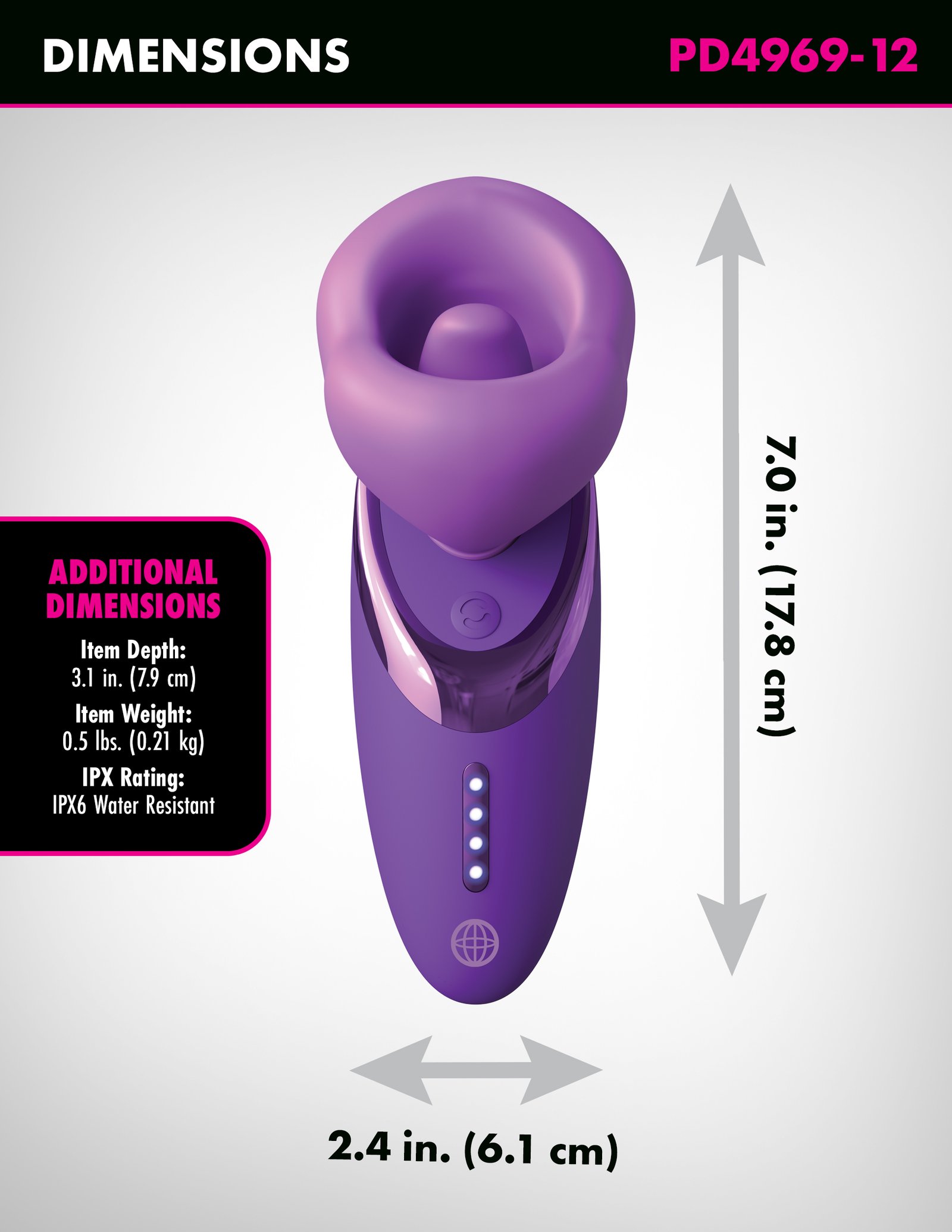 Fantasy for Her Pleasure Sucker Rechargeable Silicone Clitoral Stimulator - Image 3