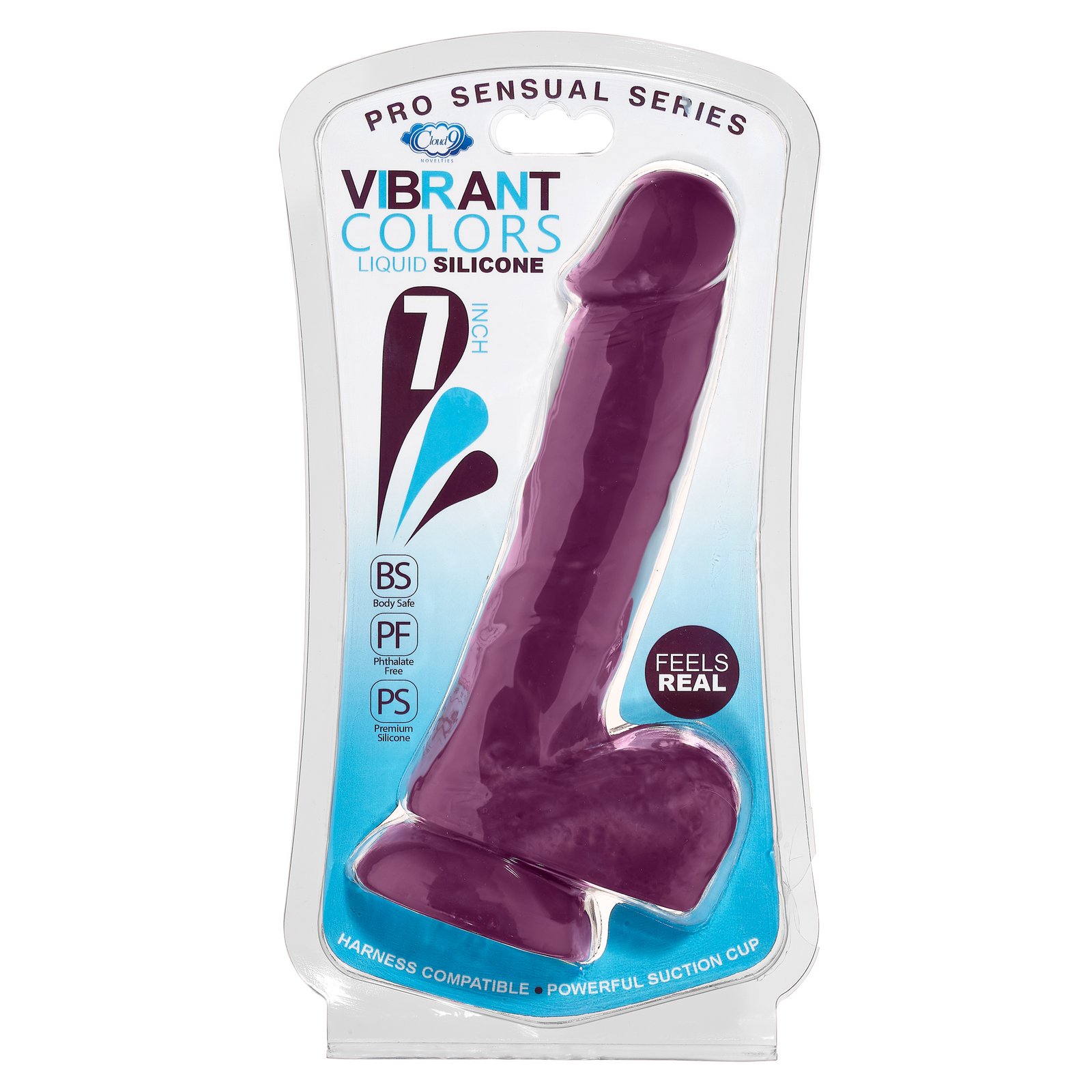 Cloud 9 Vibrant Colors 7 inches Dildo with Balls - Image 4